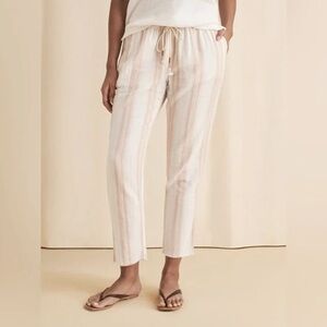 Faherty Topanga Pant Organic Cotton Gauze Pull On Drawstring Clementine Serape S